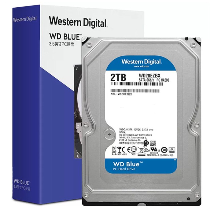 WD西部数据蓝盘2TB（WD20EZBX）机械硬盘7200转/散片