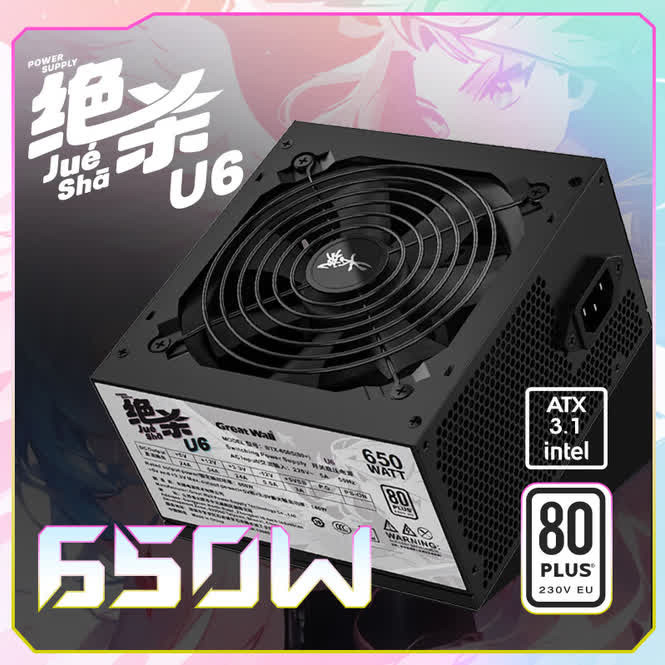 长城（GreatWall）绝杀系列U6额定650W台式机电源
