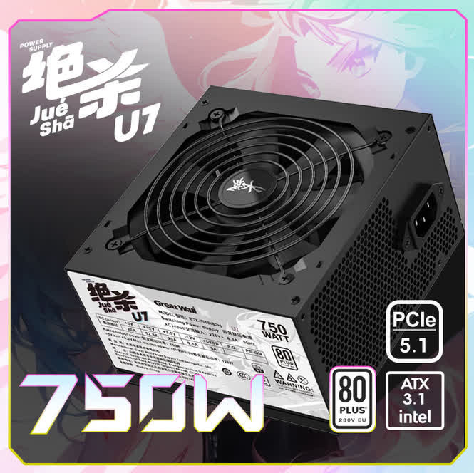 长城（GreatWall）绝杀系列U7额定750W台式机电源