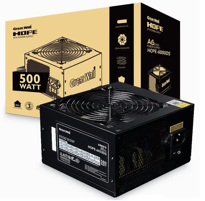 长城（GreatWall）HOPE-6000DS额定500W台式机电源